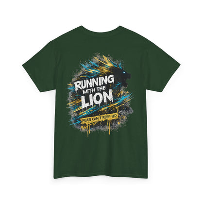 Running With the Lion Christian T-Shirt - product view