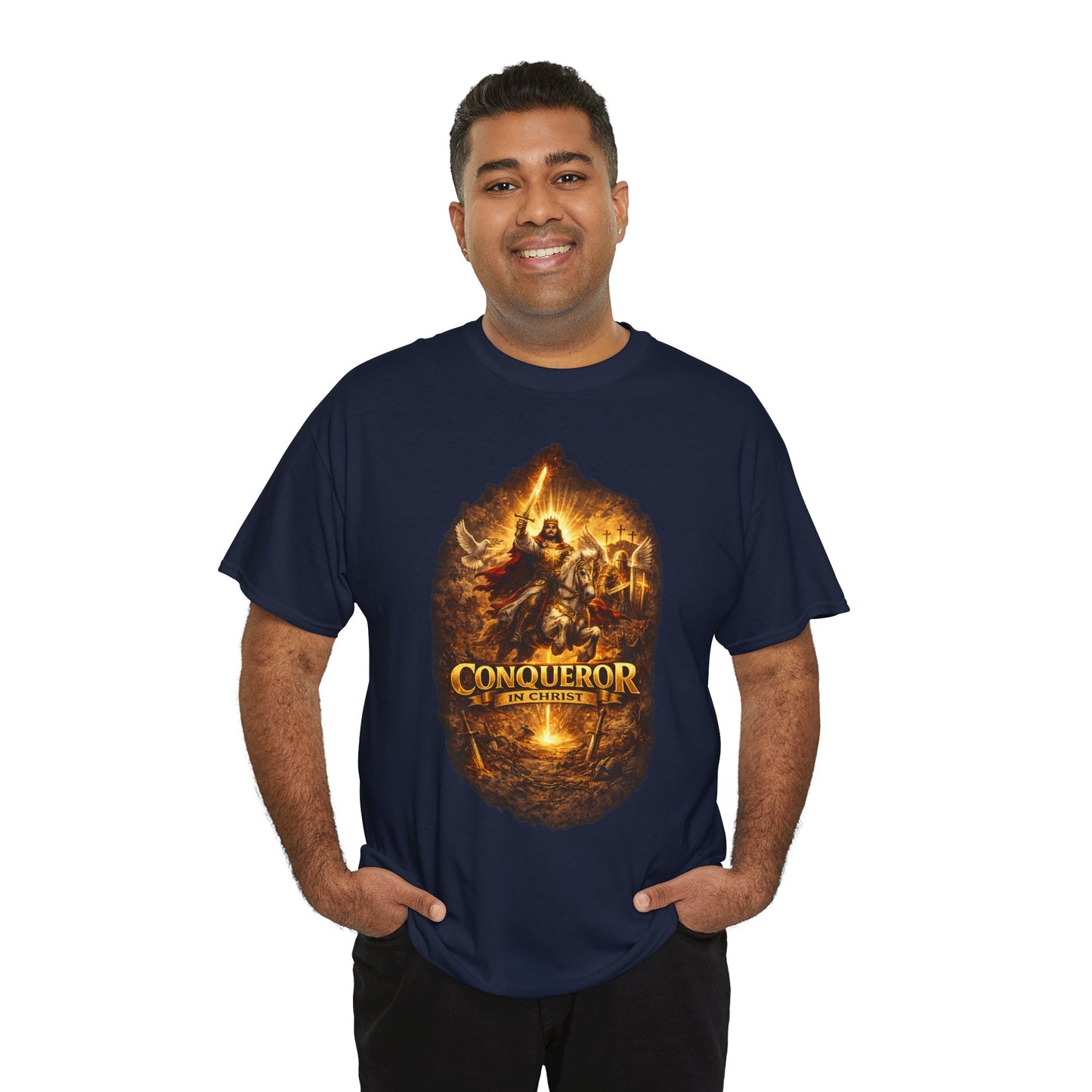 Conqueror Warrior Graphic Tee — Medieval Battle Fantasy Shirt