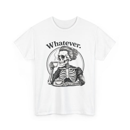 Skull 'Whatever.' Tee – Vintage Skeleton Wine Drinking Graphic T-Shirt