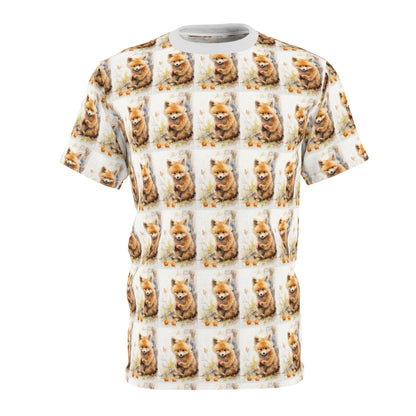 Ginger Cat Pattern All-Over Print T-Shirt - product view