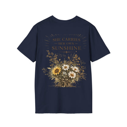 She Carries Sunshine Daisy Logo T-Shirt | Floral Positivity Tee