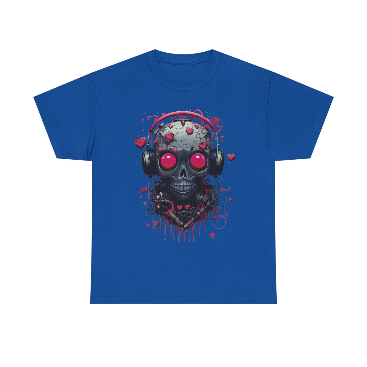 Emo Skull Headphones Graphic T-Shirt - product view