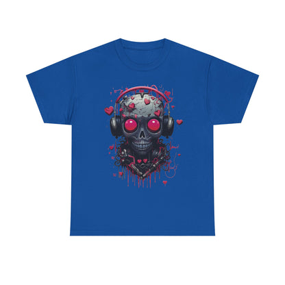Emo Skull Headphones Graphic T-Shirt - product view