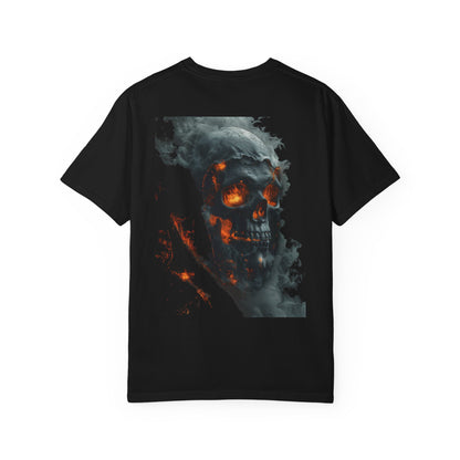 Fiery Skull Graphic T-Shirt | Gothic Horror Skull Tee