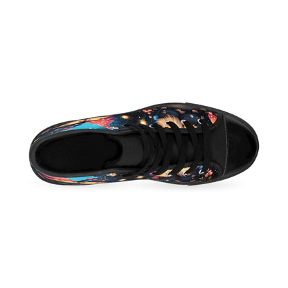 Whimsical Women Classic Sneakers with Gnome Design, Unique Casual Footwear, Perfect for Gift Giving, Spring Celebrations, Everyday Wear